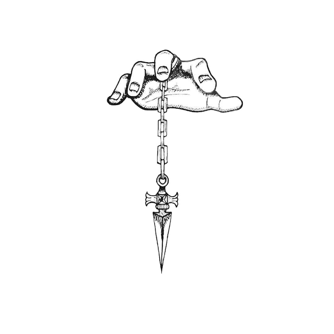Hand with knife Sticker